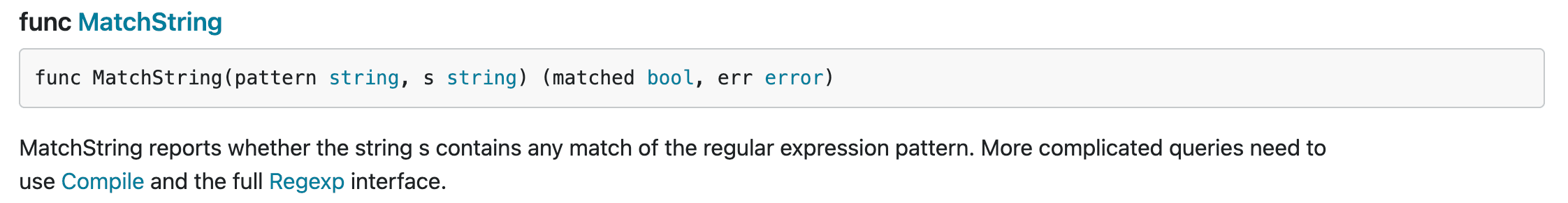 Golang Regex Compile Documentation